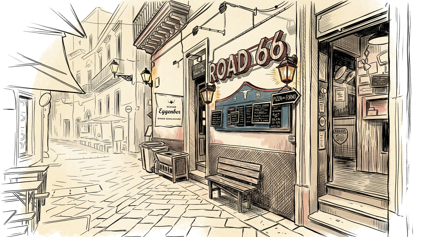 Road 66 pub illustration